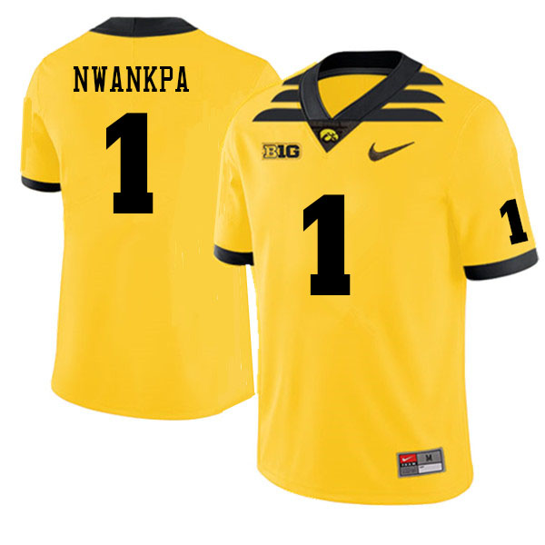Men #1 Xavier Nwankpa Iowa Hawkeyes College Football Jerseys Sale-Gold - Click Image to Close